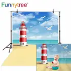 Фоны funnytree для фотостудии пляж море Чайка летнее небо здание Профессиональный Фотофон