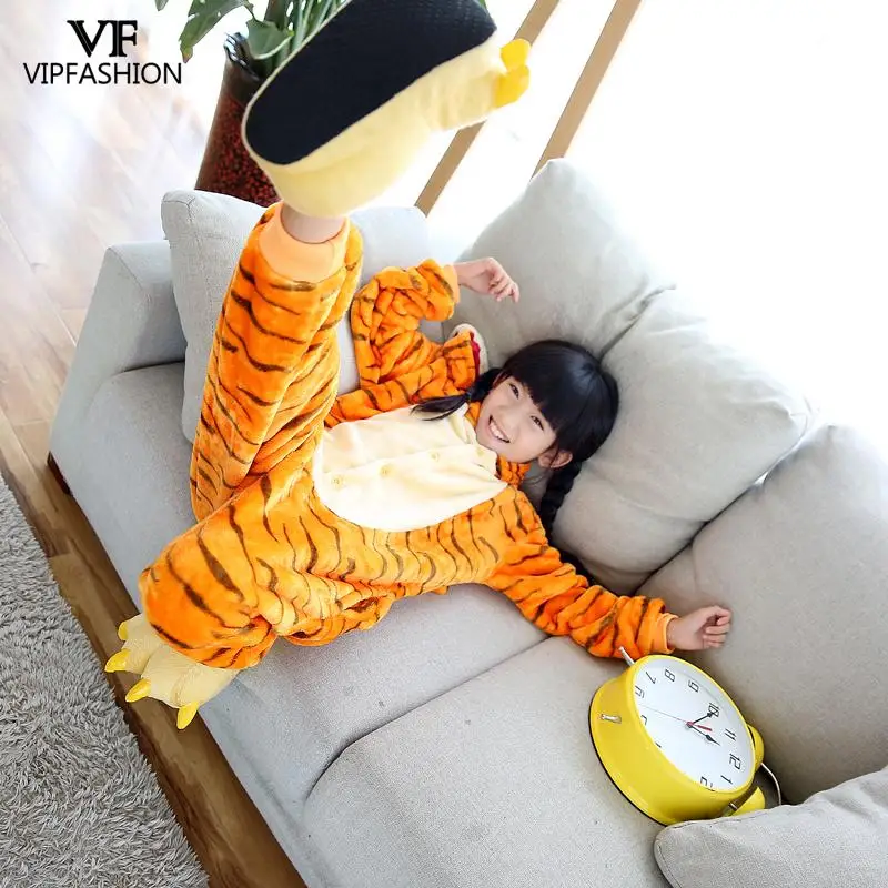 VIP модная детская мягкая Фланелевая пижама Kugurumi с животными цельная Одежда для