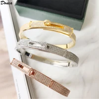 donia jewelry fashion luxury rose gold bracelet gold wide version with aaa zircon bracelet lovers open bracelet gift