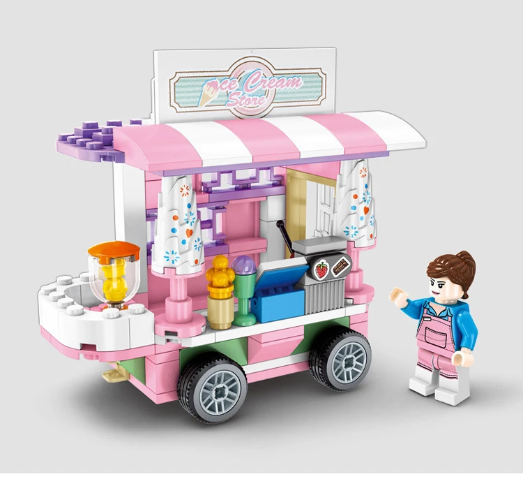 4 в 1 Набор городская улица вид мини мороженое обеденный Еда магазина автомобиля