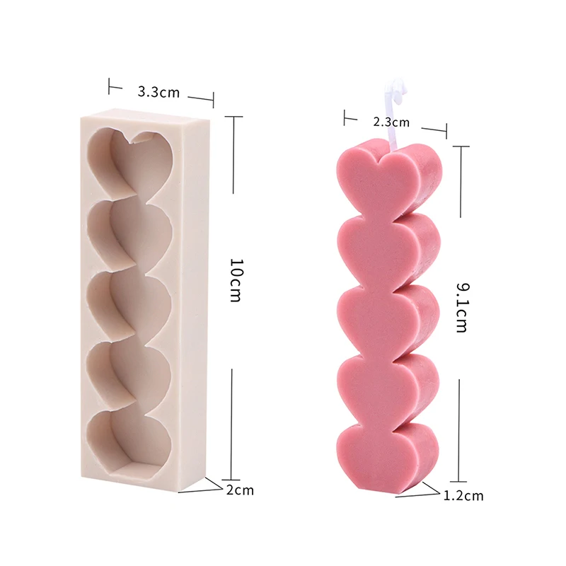 

Heart Shape Candle Mold Clear Cylinder Candle Mould for Wedding Party Dinner Candle Making DIY Handmade Scented Candles 1PC