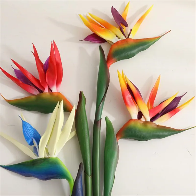 

7Pcs Fake Single Stem Strelitzia Reginae Simulation Faux Skybird Plant for Wedding Home Decorative Artificial Flowers