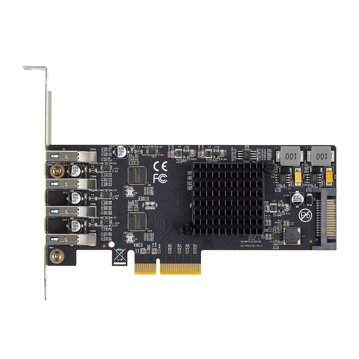 Контроллер Расширения хоста IOCREST Pcie 3 0 X4 до 4 портов s USB3.2 Gen 1 Gen2 Type-a скорость порта