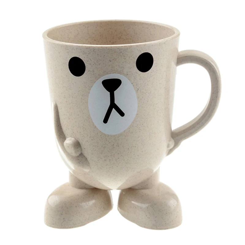 

Creative Wheat Straw Cartoon Animal Toothbrush Cup Bathroom Tumbler Mouthwash Travel Toothbrush Holder Home Bathroom Accessories