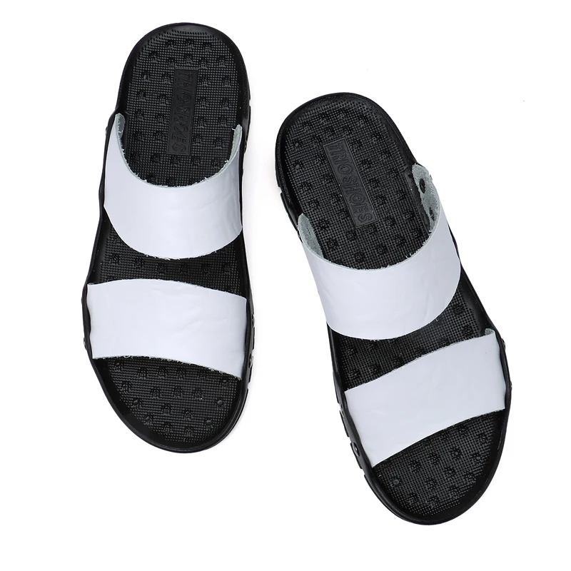 Мужские шлепанцы на плоской подошве повседневные пляжные большие размеры лето