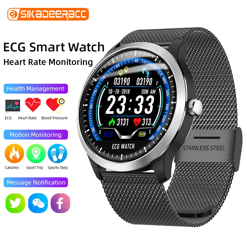 N58 ЭКГ PPG Смарт часы спортивный браслет пульсометр IP67 трекер мужской мониторинг