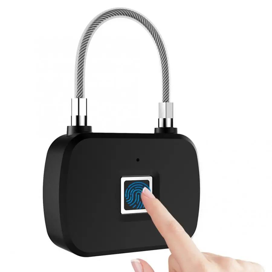 Портативный смарт замок со сканером отпечатков пальцев светодиодный навесной с
