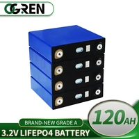 grade a 3 2v 120ah 32pcs lifepo4 battery diy rechargeable battery pack high quality deep cycle with free busbar eu us tax free