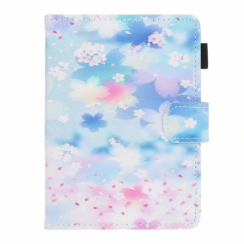 Для Kobo Clara HD чехол ультра тонкий PU кожаный умный чехол Funda для Kobo Clear Hd 6 дюймов устройство для чтения электронных книг, защитный чехол - Цвет: Flower