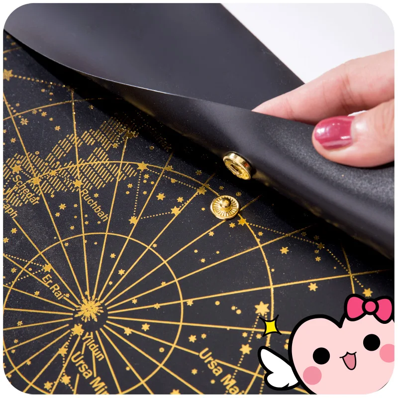 Креативная папка для документов с изображением звездного неба А4 матовая черная