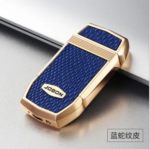 JOBON USB зарядка и встряхивание Электронная зажигалка arc металлический прикуриватель Подарочная посылка - Цвет: Синий