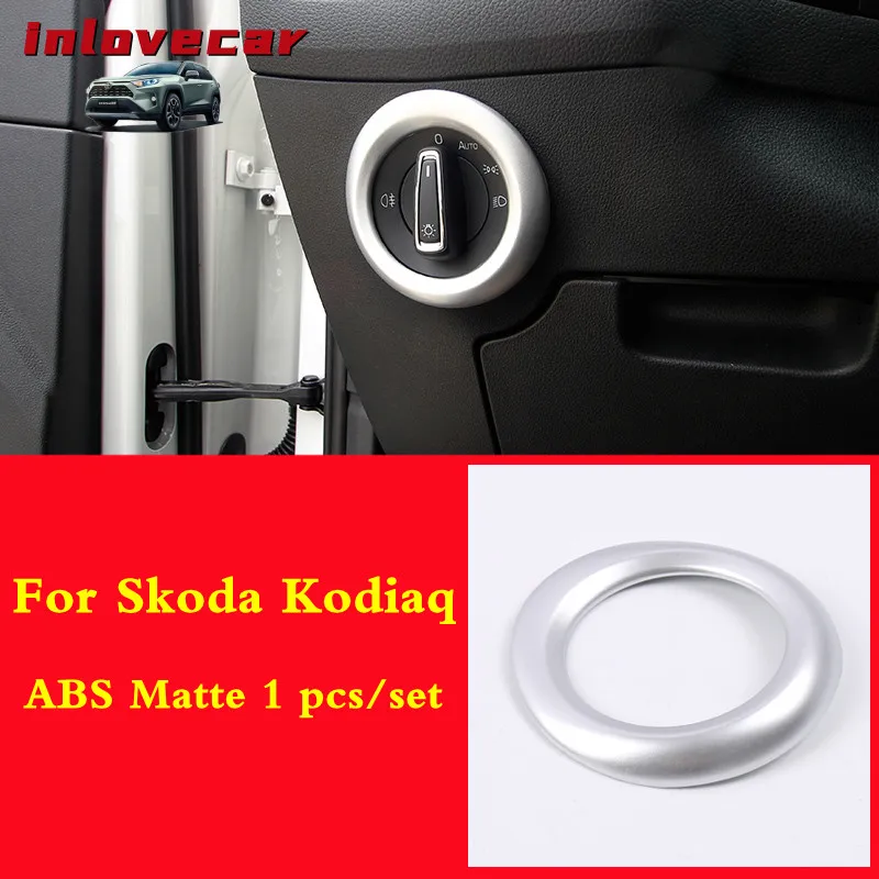 

For Skoda Kodiaq 2017-2019 headlights switch cover Chromium Styling Interior Mouldings car-styling Exterior Parts Accessories