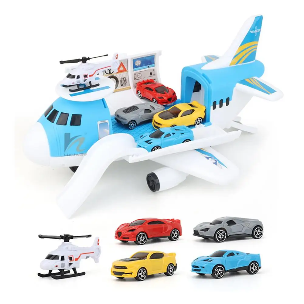 New Transport Cargo Airplane Car Toy Play Set Helicopter Festival Christmas For Kids Children Educational Cool Gifts For Boys
