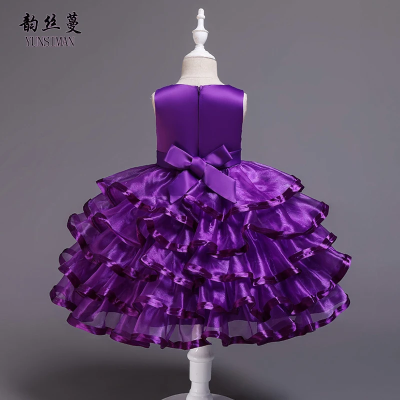 2019 г. Новое праздничное платье для девочек детское бальное с вышивкой в виде