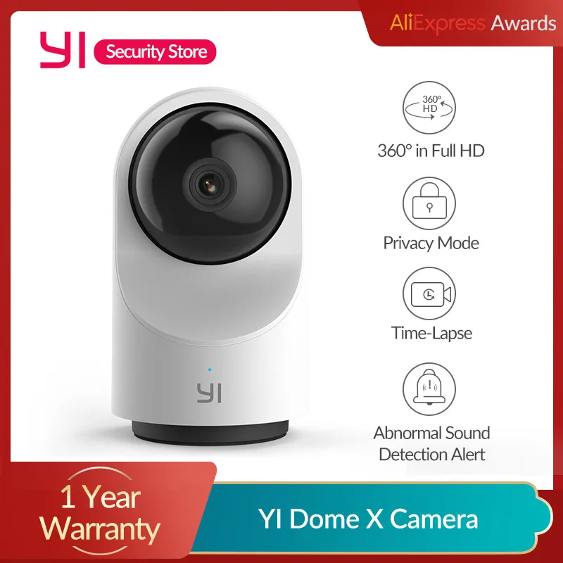 

YI Dome Camera X 1080P Security IP Cam FHD WIFI AI-Based 2-way Audio Human/Pet Detection Night Vision SD Card Slot/YI Cloud