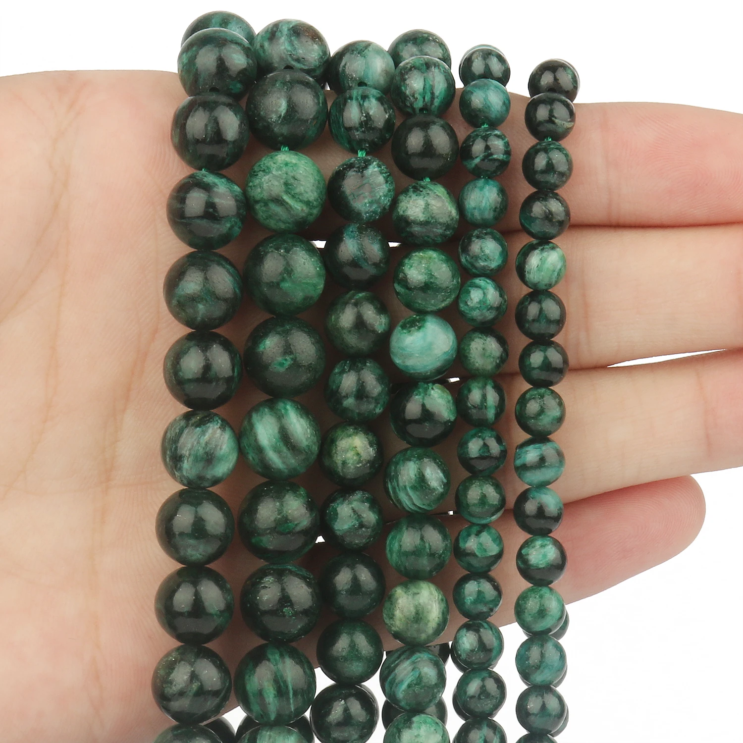 Бусины из натурального камня с зелеными изумрудами АА для изготовления