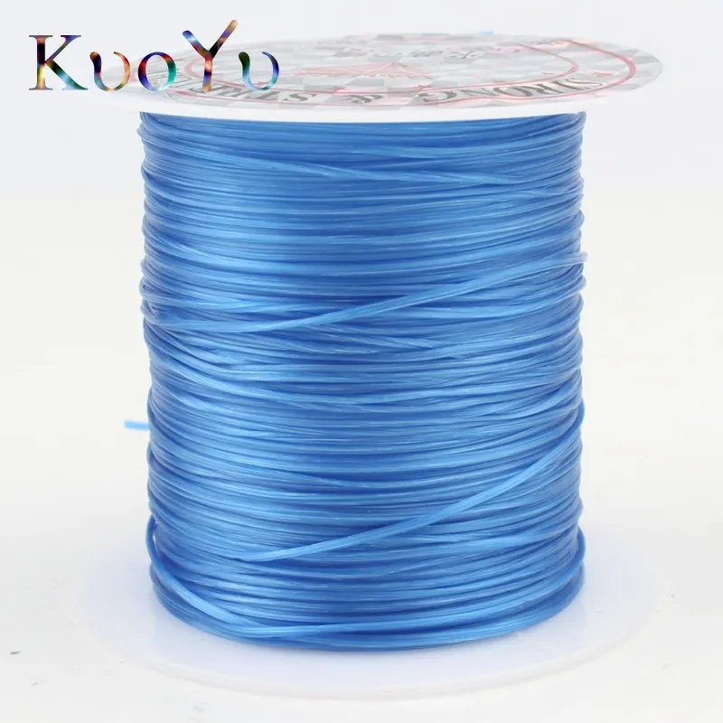Blue 10 м/рулон 0,8 мм многоцветный сильный эластичный бисер проволочная нить Прозрачная веревка для самостоятельного изготовления ювелирных изделий Браслеты - Цвет: Blue