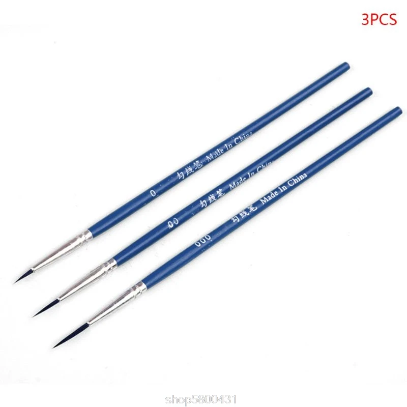 

3pcs/set 0 00 000 Hook Line Pen Professional Fine Tip Drawing Brushes for Acrylic Watercolor Oil Painting N27 20 Dropshipping