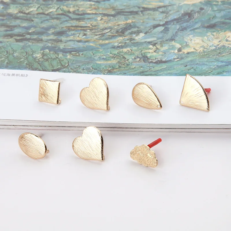 

10 шт. Сделай Сам надпись Love Сердце серьги-гвоздики в форме Settinga серьги в виде облака разъемы Капли серьги обратно для изготовления ювелирных...