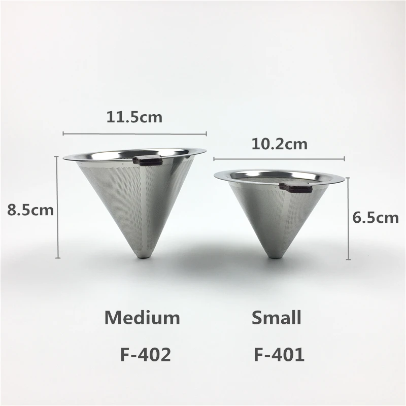 

2021 new Stainless Steel Coffee Filter Holder Reusable Coffee Filters Dripper v60 Drip Coffee Baskets
