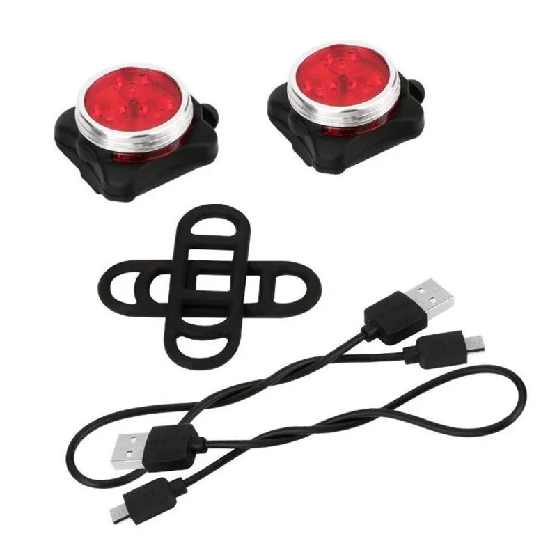 2 Red 2 шт. USB Перезаряжаемый светодиодный светильник для велосипеда 4 режима яркий передний головной светильник задний фонарь для дропшиппинга - Цвет: 2 Red