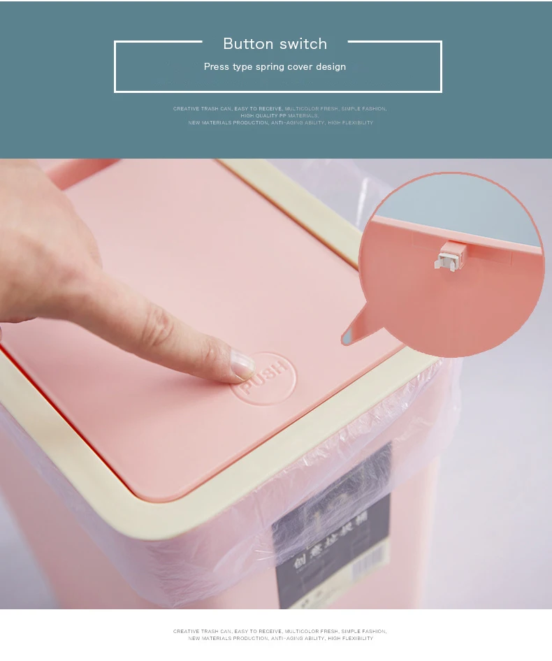 Кухонный Контейнер для пищевых отходов с крышкой отжимной тип в доме мусорные