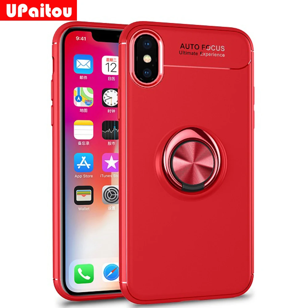 Чехол с кольцом UPaitou для iPhone SE 2020 11 Pro X XR XS Max 10 8 7 6S Plus чехол из ТПУ подставкой задняя
