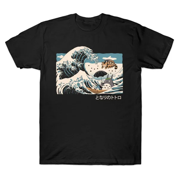 

New Summer Cotton Men's Tshirt Casual O Neck Short Sleeve the great wave of spirits T-Shirt Men Fashion Streetwear Tshirt