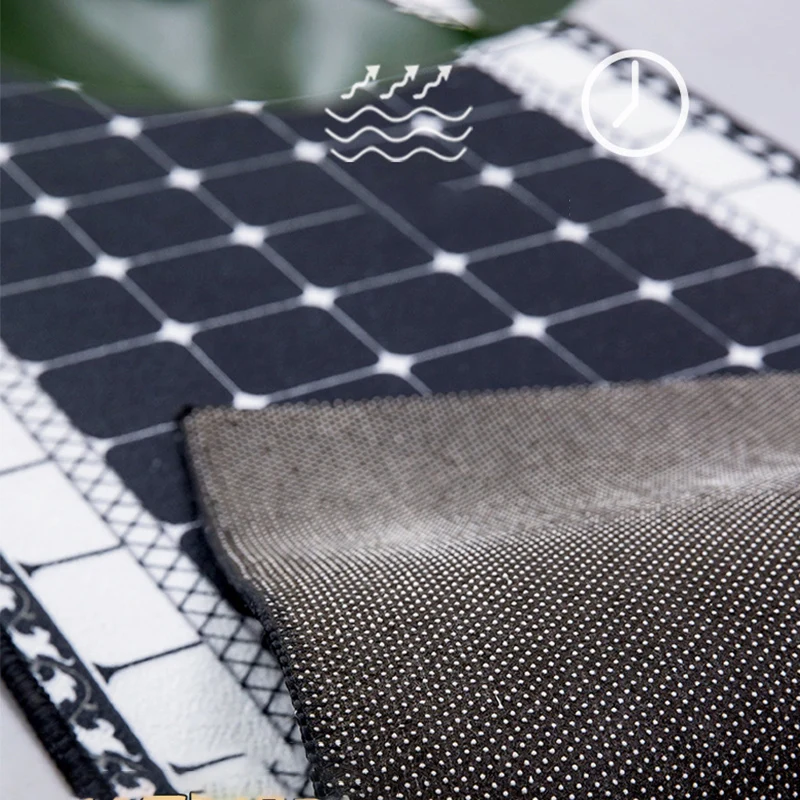 Кухонный геометрический Придверный коврик противоскользящий влагопоглощающий