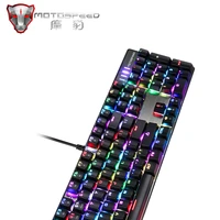 genuine motospeed ck104 gaming mechanical keyboard 104 key rgb backlit usb wired font glow russianenglish keyboards for desktop
