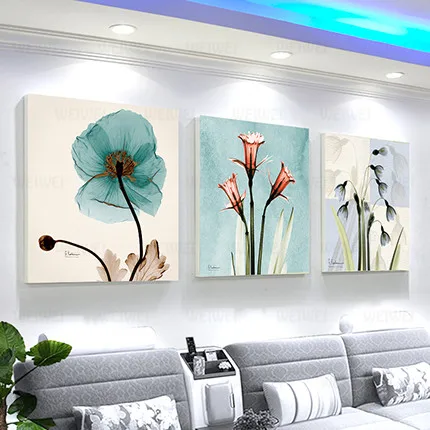 

3 Piece Modern Flowers Oil Painting Canvas Painting Posters And Prints Home Decoration Living Room Bedroom Wall Art Pictures