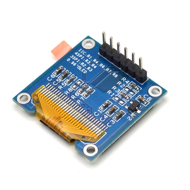 1 шт. 0 96 дюйма 128*64 OLED LCD SPI интерфейс 6PIN B Тип | Электронные компоненты и