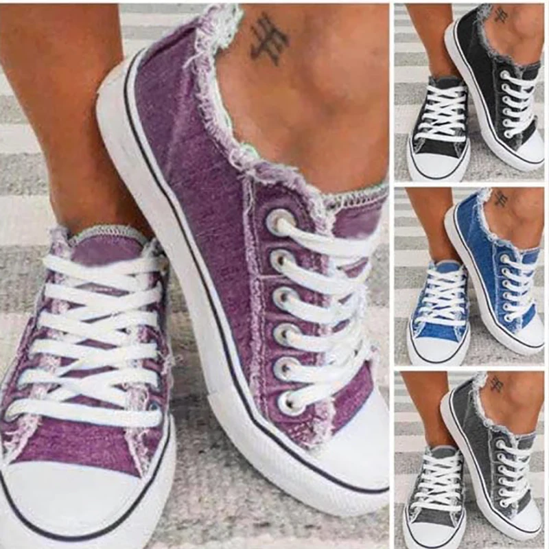 Женские парусиновые туфли на плоской подошве удобные легкие простые мягкие