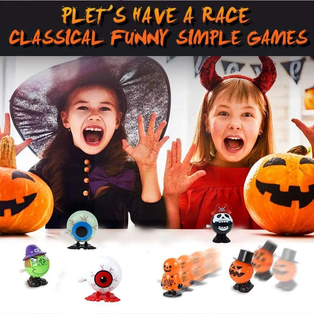 

Новинка и интересная заводная вращающаяся обмотка с ужасными подарками зубы игрушки Рождество прыжки Хэллоуин глаза G9E8