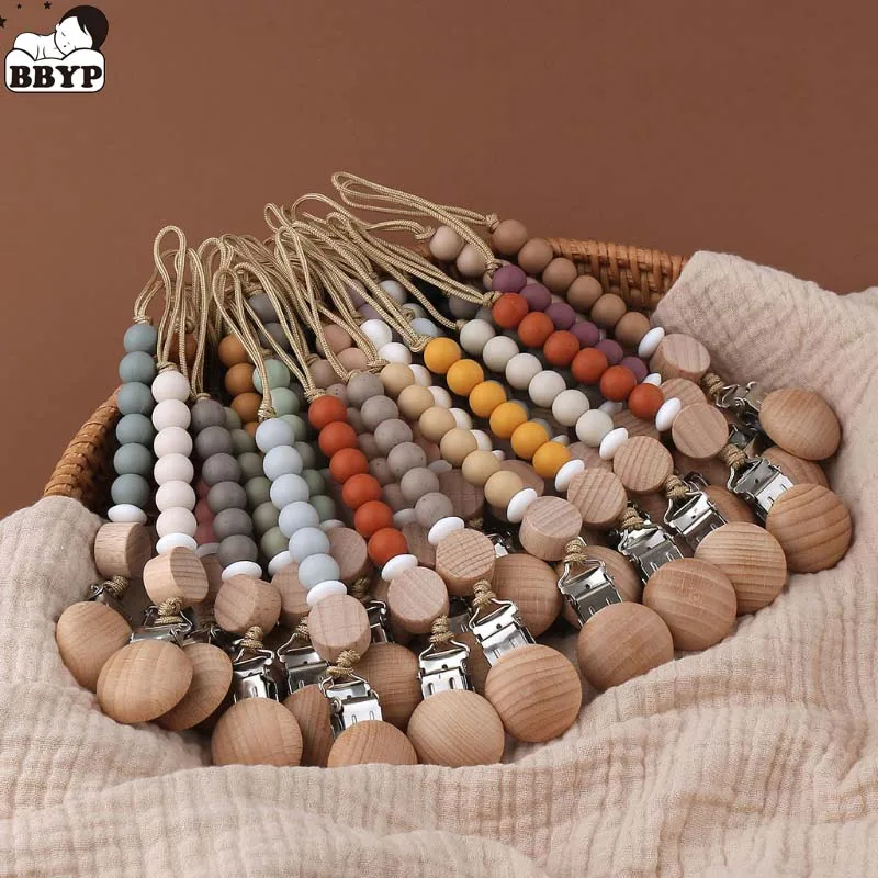

Newborn Pacifier Clip Chain Silicone Beads BPA-free DIY Dummy Nipple Holder Soother Baby Teething Chewable Toys Shower Gifts