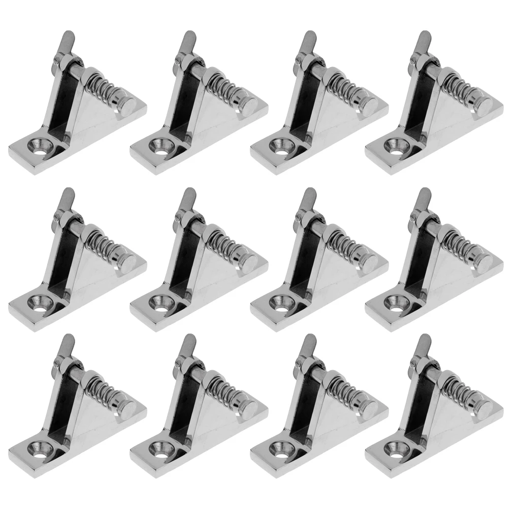 

12pc Stainless Steel 90 Degree Straight Boat Canopy Deck Hinge Mount Fitting