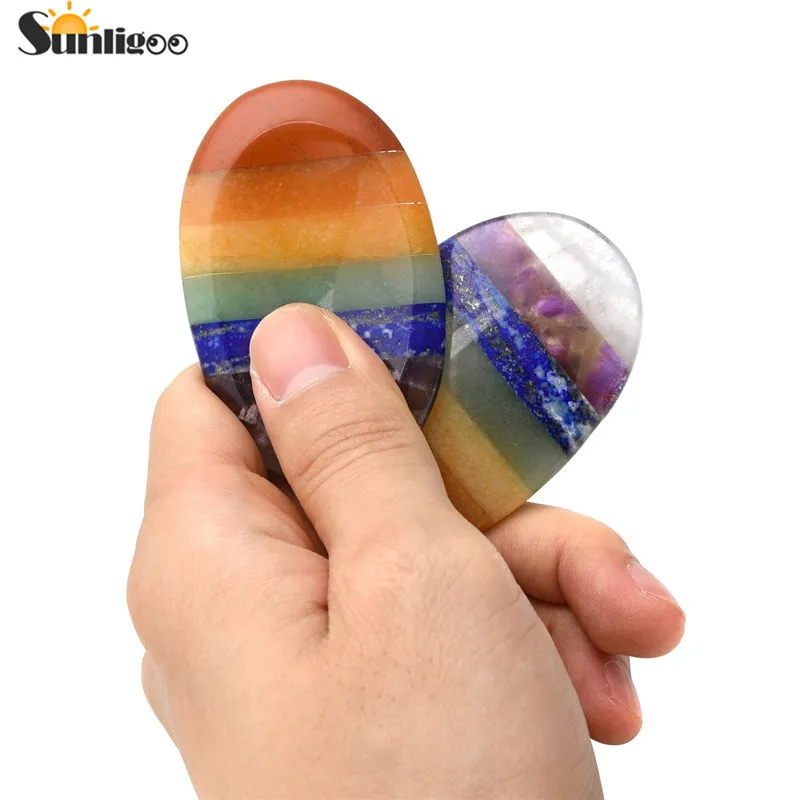 Sunligoo камень для большого пальца ладони карманный натуральный 7 дюймов зеркальная