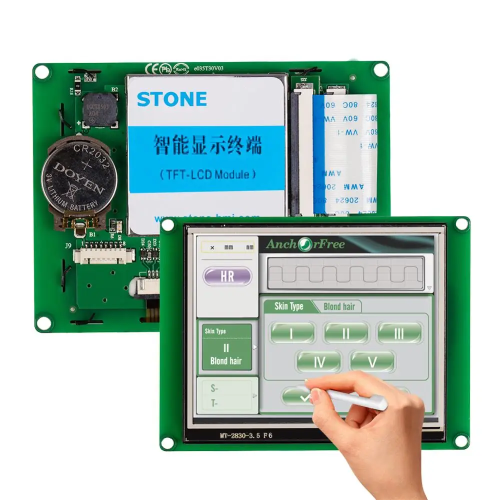STONE 3.5 Inch HMI TFT-LCD Display Module with RS232/RS485/TTL  Interface+Controller Board for Industrial Use