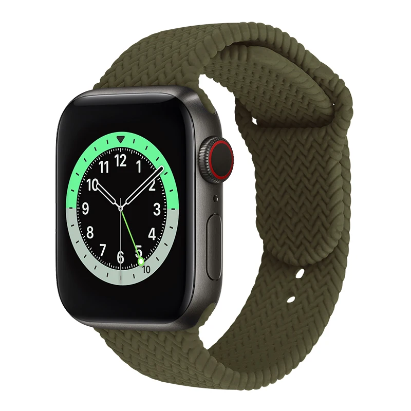 

Band For Apple watch Strap 44mm 40mm 38mm 42mm Braided veins Silicone smartwatch bracelet iWatch band 1 2 3 4 5 se 6 strap