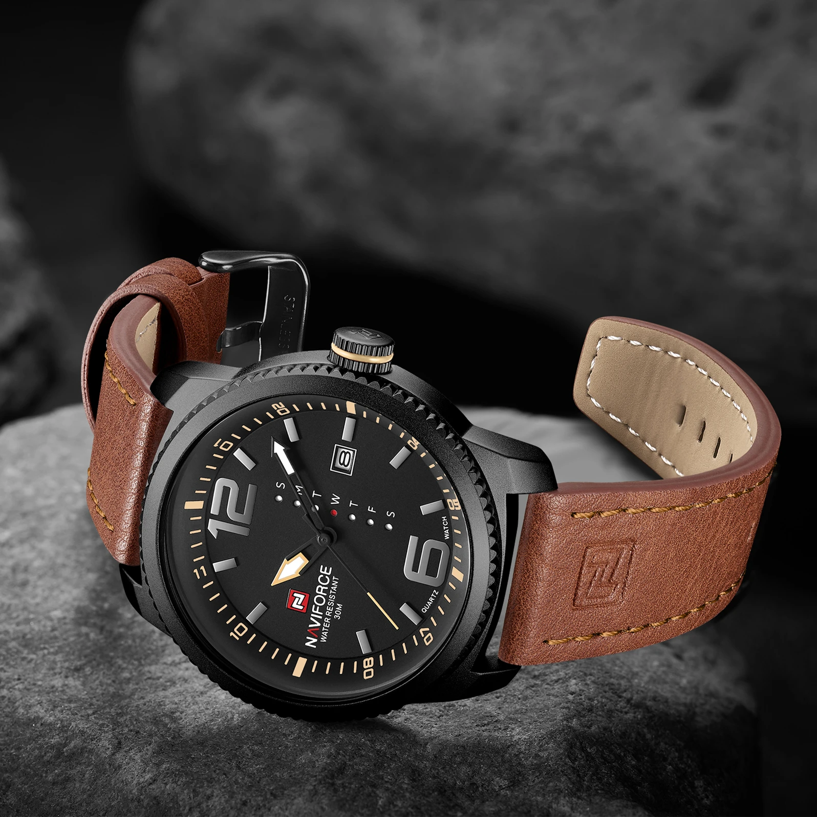 Часы наручные NAVIFORCE Мужские кварцевые брендовые Роскошные спортивные в стиле