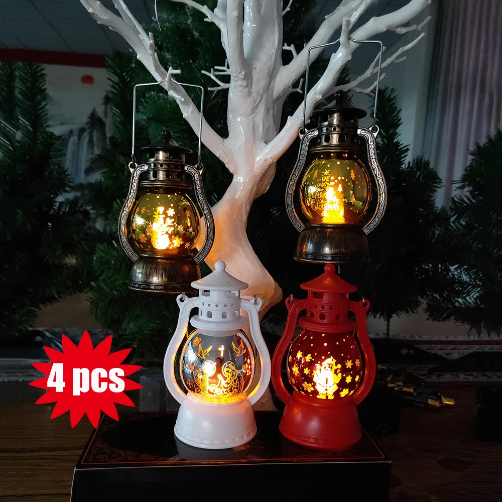 4 шт./компл. теплый светильник фонарик Storm рождественский узор маленькая