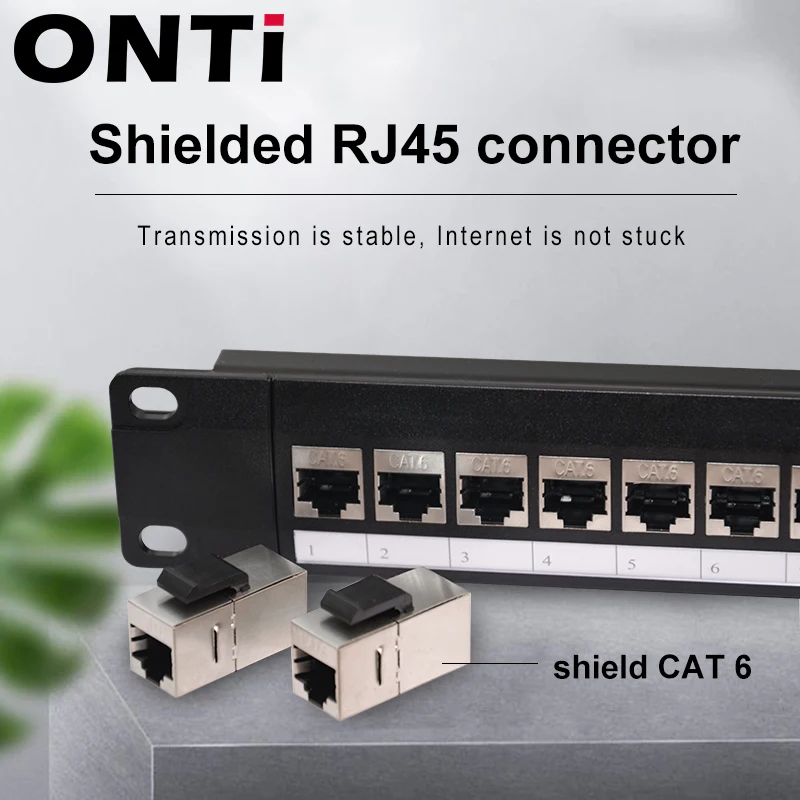 ONTi 19in 1U стойка 24 порта CAT6 экранированная патч панель RJ45 сетевой кабель адаптер