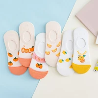 2020 women low cut invisible boat socks cute cartoon fruit print summer short hosiery