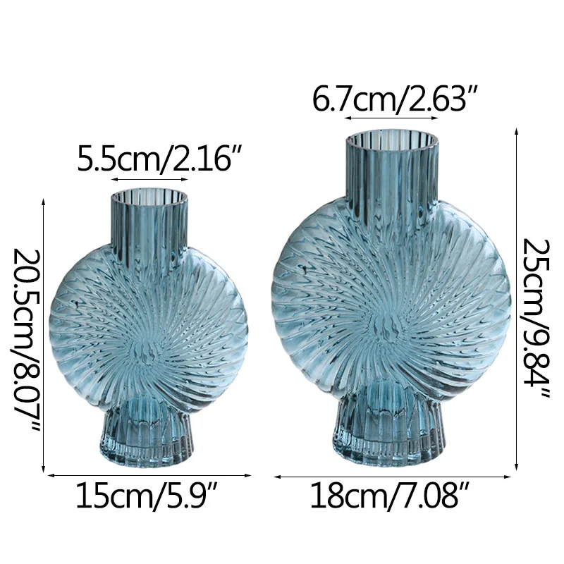 

European Modern Glass Vase Spiral Pattern Art Vases Home Decoration Hydroponics Living Room Desktop Decor Furnishings Ornament