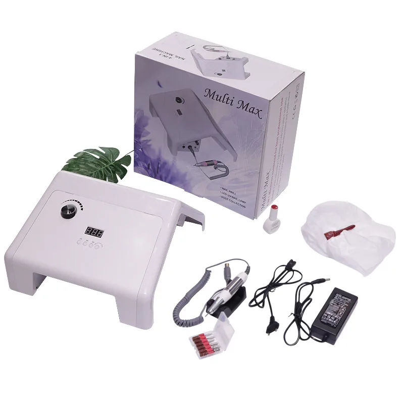 

120W High Power 4 IN 1 Nail Vacuum Cleaner With 2 Fans Nail Lamp Nail Drill Manicure machine Nail Art Equipment 2 Dust Bags