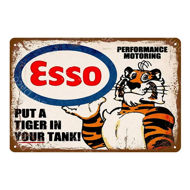 YD2552EI Ретро Esso металлические знаки тигровый мотор масло постер настенное украшение для паба бар автомобиль для бензина и газа табличка Винтаж гараж украшение YI-053 - Цвет: YD2552EI