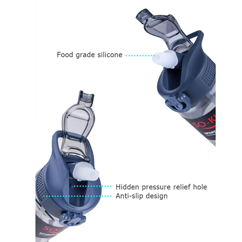 

Sport Water Bottles Portable Gym Bottle Anti-fall 1000ml Large Capacity Fitness Kettle Plastic Drink Bottles BPA Free