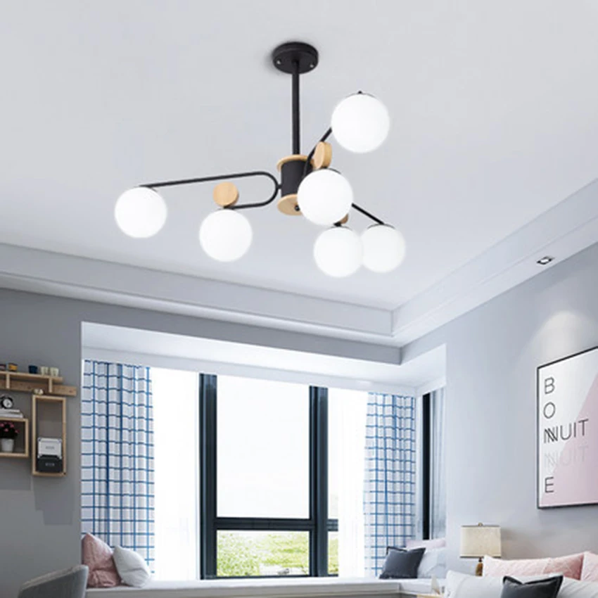 Светодиодный светильник для ресторана в скандинавском стиле из стекла|Люстры| |