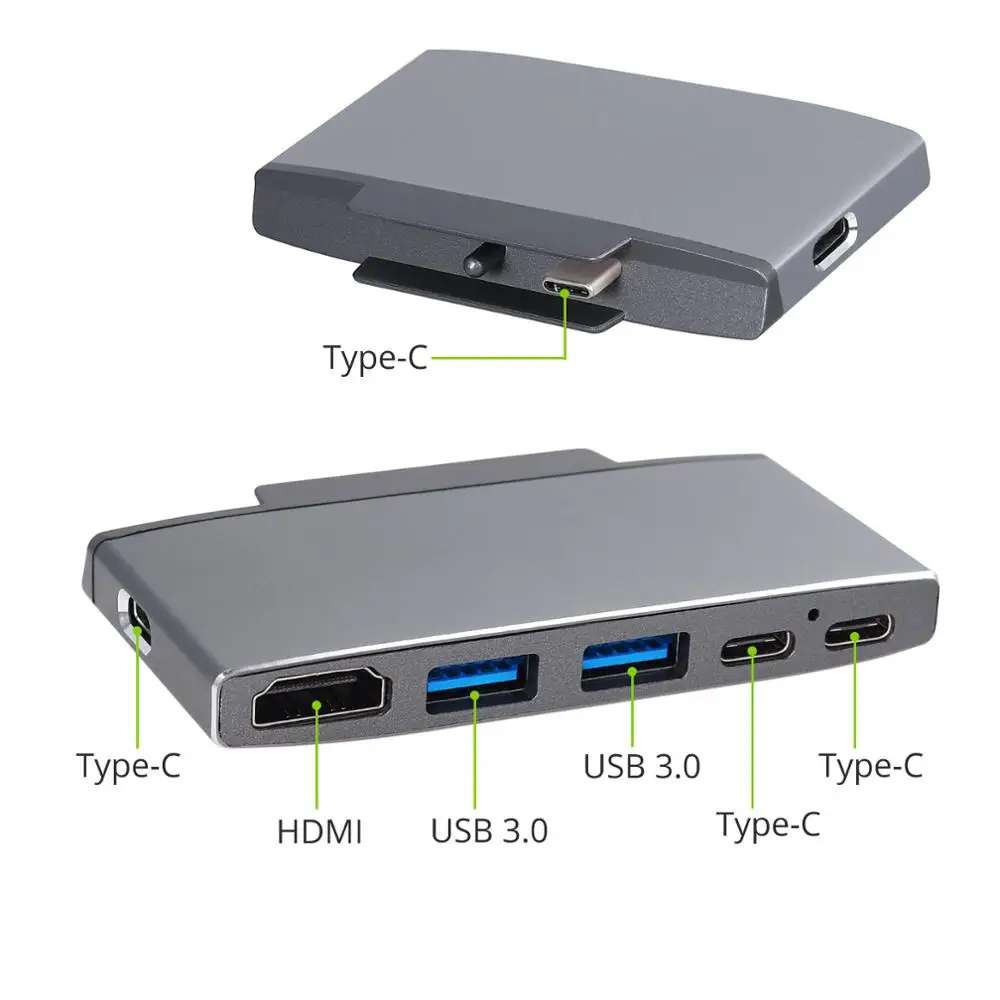 6 в 1 для Microsoft Surface Go USB C HDMI совместимый адаптер с 2 портами 3 0 60W доставка питания