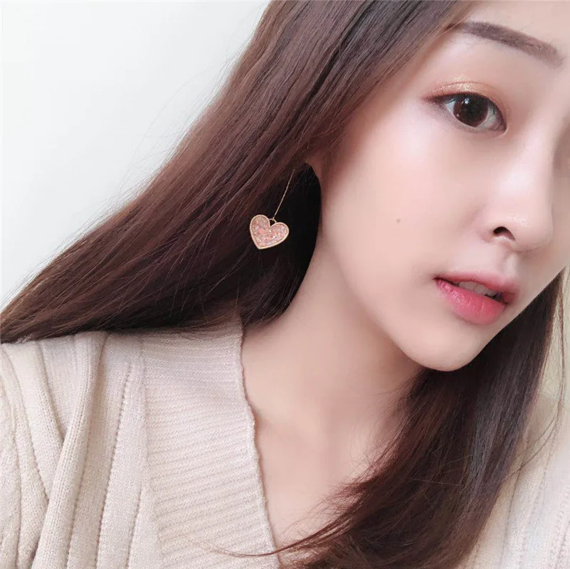 Женские модные популярные серьги в форме сердца длинные ювелирные изделия